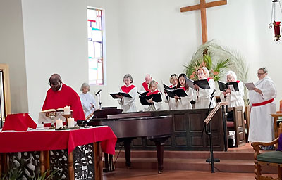 music ministries Choir during church service